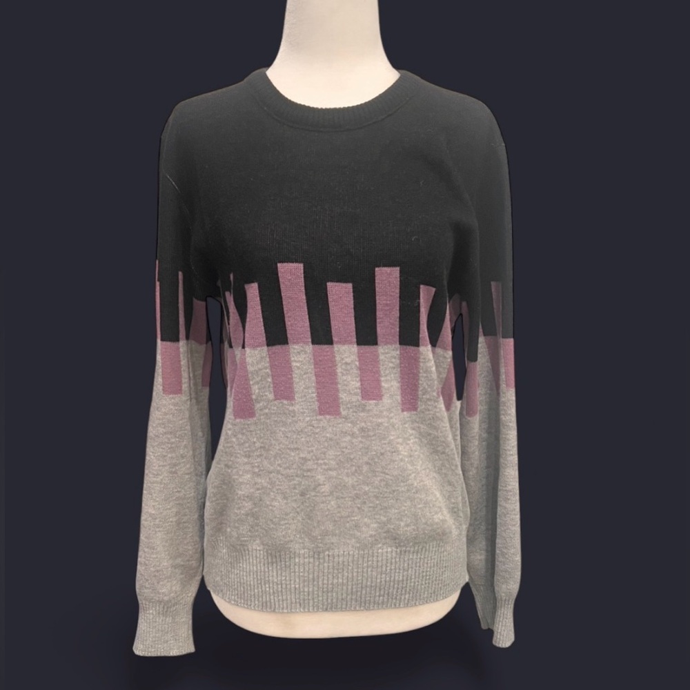 VINTAGE Indeed by Hilton Geometric Acrylic Sweater